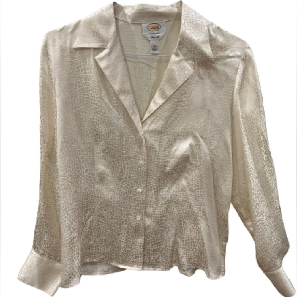 Talbots Cream Textured Blouse